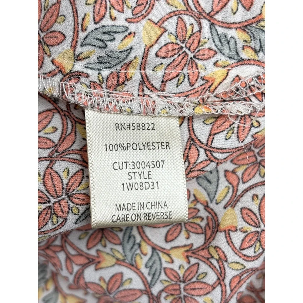 Max Studio Floral Blouse Womens 1X Ruffle Neck Peasant Top Boho Cottagecore - Picture 5 of 7